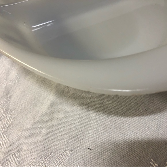 Vintage Milk Glass blue floral divided dish - Picture 2 of 9